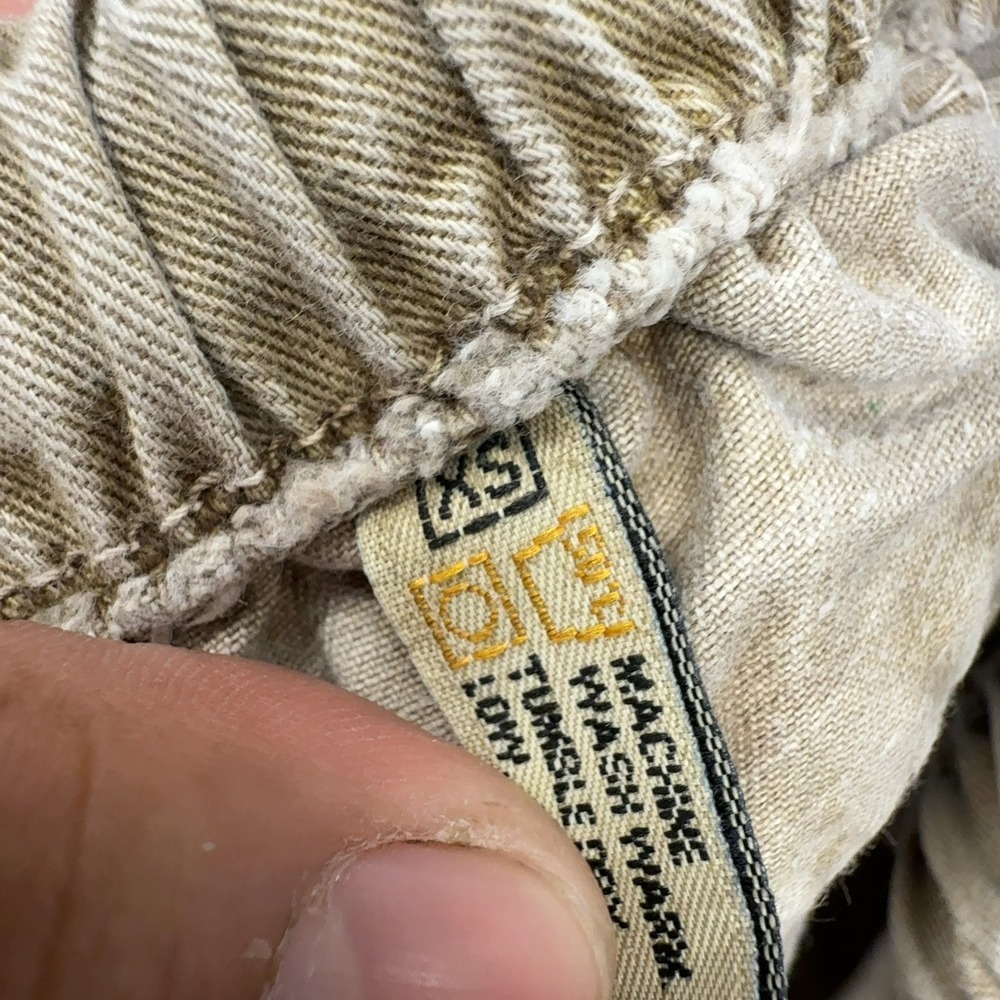 Vintage Gramicci Pants Mens XS Tan Cotton Built-in Belt Gorpcore Workwear Style - Picture 6 of 9